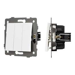 Фото #1 товара Механизм выключателя трехклавишный непроходной SWT-MK03-PL-WH-V (250V, 10A) (Arlight, -)