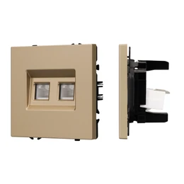 Фото #1 товара Механизм сдвоенной компьютерной розетки SCT-NOBE-MPC2-SFPL-GD (RJ-45, CAT6) (Arlight, -)