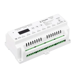Фото #1 товара INTELLIGENT ARLIGHT Релейный модуль SMART-SWITCH-708-82-D2-DIN (230V, 8x10A, DALI, DMX512) (IARL, IP20 Пластик, 5 лет)
