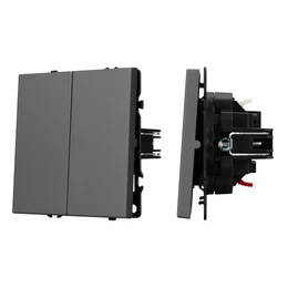 Фото #1 товара Механизм выключателя двухклавишный непроходной SWT-NOBE-MK02-SFPL-GR (230V, 10A) (Arlight, -)