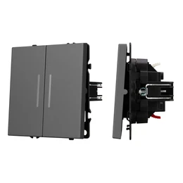 Фото #1 товара Механизм выключателя двухклавишный проходной LED SWT-NOBE-MKP2-SFPL-L-GR (230V, 10A) (Arlight, -)