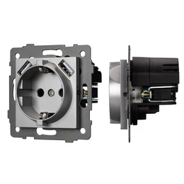 Фото #1 товара Механизм розетки с USB зарядкой SCT-MUAA-PL-GR-V (250V, 16A) (Arlight, -)