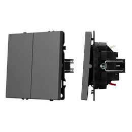 Фото #1 товара Механизм выключателя двухклавишный проходной SWT-NOBE-MKP2-SFPL-GR (230V, 10A) (Arlight, -)