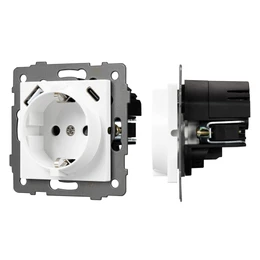 Фото #1 товара Механизм розетки с быстрой USB зарядкой SCT-MUAC-PL-WH-V (250V, 16A) (Arlight, -)