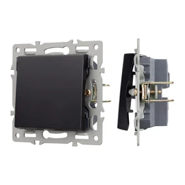 Фото #1 товара Механизм выключателя одноклавишный проходной SWT-MKP1-PL-BK (250V, 16A) (Arlight, -)