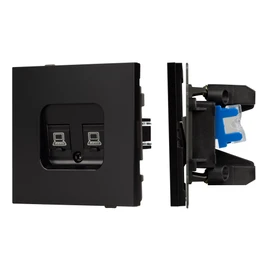 Фото #1 товара Механизм компьютерной розетки двойной SCT-TENDO-MPC2-PL-BK (RJ-45, CAT6) (Arlight, -)