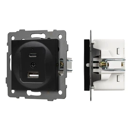 Фото #1 товара Механизм USB розетки SCT-MUAC-PL-BK-V (5V, 3A, QC4) (Arlight, -)