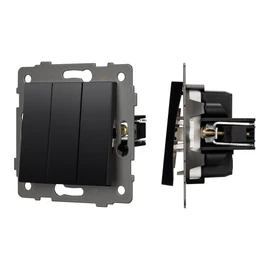 Фото #1 товара Механизм выключателя трехклавишный непроходной SWT-MK03-PL-BK-V (250V, 10A) (Arlight, -)