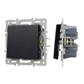 Фото #1 товара Механизм выключателя одноклавишный перекрёстный SWT-MKX1-PL-BK (250V, 16A) (Arlight, -)