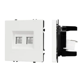 Фото #1 товара Механизм сдвоенной компьютерной розетки SCT-NOBE-MPC2-SFPL-WH (RJ-45, CAT6) (Arlight, -)