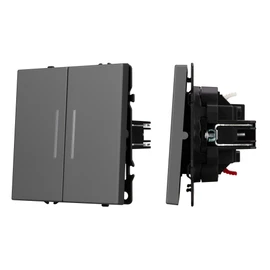 Фото #1 товара Механизм выключателя двухклавишный непроходной LED SWT-NOBE-MK02-SFPL-L-GR (230V, 10A) (Arlight, -)