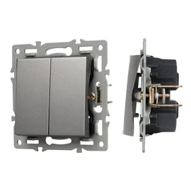 Фото #1 товара Механизм выключателя двухклавишный проходной SWT-MKP2-PL-GR (250V, 16A) (Arlight, -)