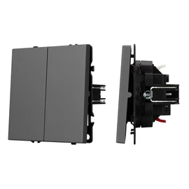 Фото #1 товара Механизм выключателя двухклавишный проходной SWT-NOBE-MKP2-SFPL-GR (230V, 10A) (Arlight, -)