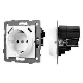 Фото #1 товара Механизм розетки с быстрой USB зарядкой SCT-MUAC-PL-WH-V (250V, 16A) (Arlight, -)