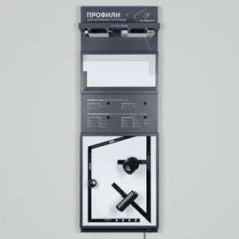 Фото #1 товара Стенд Решения для натяжных потолков ARLIGHT-02-1760x600mm (DB 3мм, пленка) (Arlight, -)