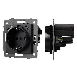 Фото #1 товара Механизм розетки с USB зарядкой SCT-MUAC-PL-BK-V (250V, 16A) (Arlight, -)