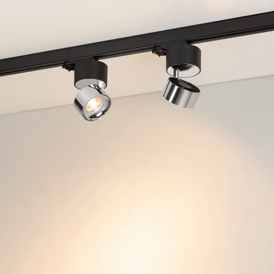 Фото #2 товара Светильник SP-PLURIO-TRACK-4TR-R77-9W Warm3000 (BK-CHR, 36 deg, 230V) (Arlight, IP20 Металл, 3 года)