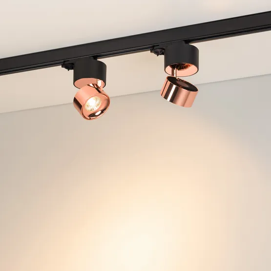 Фото #2 товара Светильник SP-PLURIO-TRACK-4TR-R77-9W Warm3000 (BK-COP, 36 deg, 230V) (Arlight, IP20 Металл, 3 года)