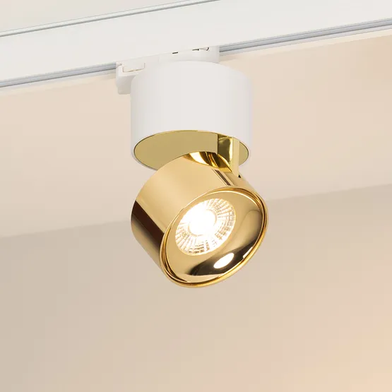 Фото #1 товара Светильник SP-PLURIO-TRACK-4TR-R77-9W Warm3000 (WH-BRS, 36 deg, 230V) (Arlight, IP20 Металл, 3 года)