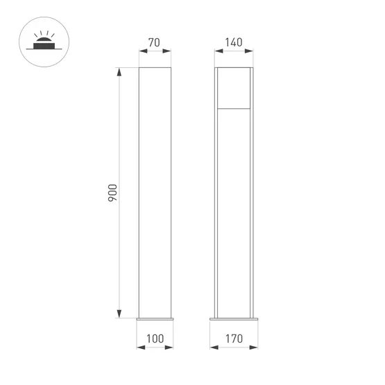 Фото #6 товара Светильник LGD-SEKVOYA-BOLL-H900-11W Warm3000 (BK, 120 deg, 230V) (Arlight, IP65 Металл, 3 года)