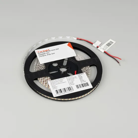 Фото #3 товара Светодиодная лента FC-M160-4mm 24V Warm2700-CX1 (10 W/m, IP20, 5m) (Arlight, резка 1 светодиод)