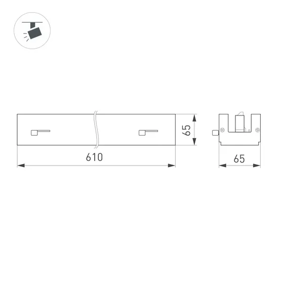 Фото #2 товара Светильник LGD-LUNGO-4TR-L600-20W-30W Warm3000 (Черный, двойной асимметричный 2х20 deg, 230V) (Arlight, IP20 Металл, 5 лет)