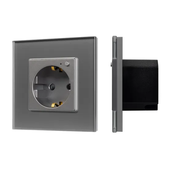 Фото #1 товара Розетка электрическая с Zigbee управлением SCT-OMALI-EUZB1-PL-GR (240V, 16A, Zigbee) (Arlight, -)