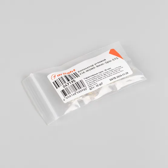 Фото #3 товара Коннектор угловой FIX-MONO-8mm-2pin-STS (Arlight, Прозрачный)