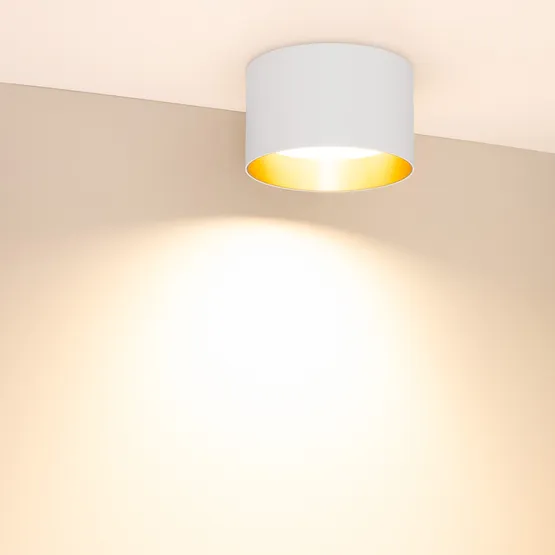 Фото #3 товара Светильник SP-BISCOTTO-R140-15W Warm3300-MIX (WH-GD, 80 deg, 230V) (Arlight, IP54 Металл, 5 лет)