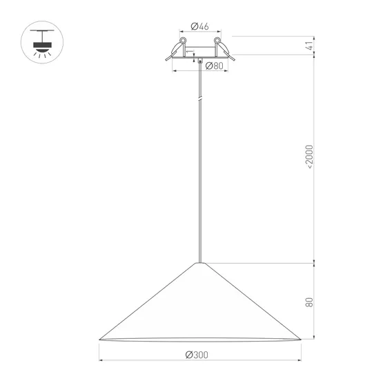 Фото #4 товара Светильник SP-MAKOTO-R300-10W Warm2700 (WH, 36 deg, 230V, TRIAC) (Arlight, IP20 Металл, 3 года)