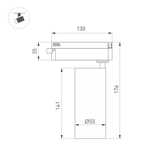 Фото #7 товара Светильник LGD-GERA-2TR-R55-10W Warm3000 (BK, 15 deg, 230V) (Arlight, IP20 Металл, 5 лет)
