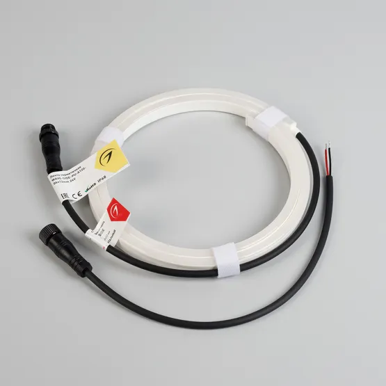 Фото #3 товара Светодиодная лента герметичная WAVE-SIDE-PU-A120-06x12mm 24V Warm3000 (8 W/m, IP68, 1m, wire x1) (Arlight, Вывод прямой, 3 года)