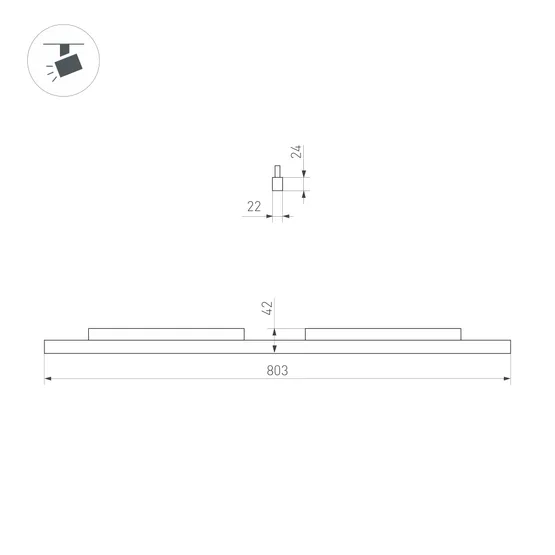 Фото #2 товара Светильник MAG-ORIENT-FLAT-L800-27W Day4000 (WH, 100 deg, 48V) (Arlight, IP20 Металл, 5 лет)