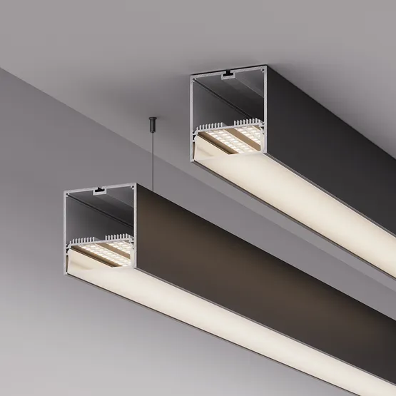 Фото #4 товара Профиль с экраном SL-LINE-7477-2500 BLACK+OPAL (Arlight, Алюминий)