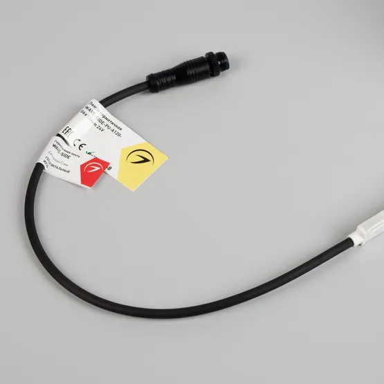 Фото #2 товара Светодиодная лента герметичная WAVE-SIDE-PU-A120-06x12mm 24V Warm3500 (8 W/m, IP68, 5m, wire x2) (Arlight, Вывод прямой, 3 года)