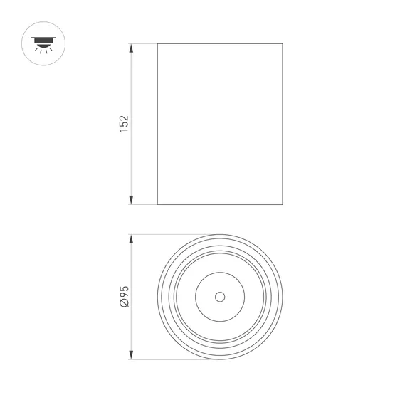 Фото #6 товара Светильник SP-SALT-R95-20W Warm3000 (BK, 40 deg, 230V) (Arlight, IP54 Металл, 5 лет)