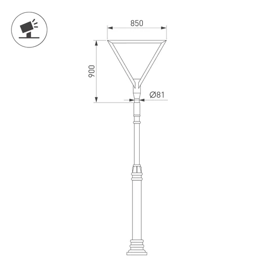 Фото #2 товара Светильник OXOR-TRILEIS-900x850х80-75W Day4000 (BK, 120 deg, 230V) IP65 (Arlight, -)
