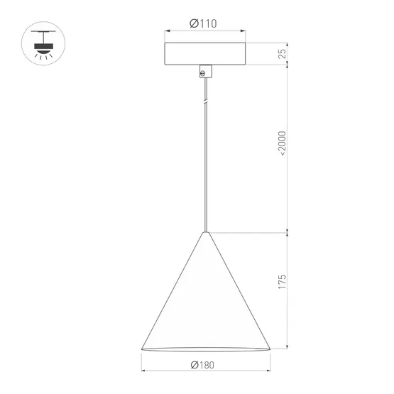 Фото #4 товара Светильник SP-MAKOTO-R180-10W Warm2700 (WH, 36 deg, 230V, TRIAC) (Arlight, IP20 Металл, 3 года)