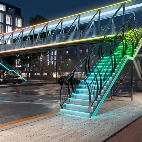 Фото #4 товара Светодиодная лента герметичная DMX MOONLIGHT-SIDE-B84-12x17mm 24V RGB-PX7 (18 W/m, IP67, 5m, wire x2) (Arlight, Вывод прямой, 2 года)