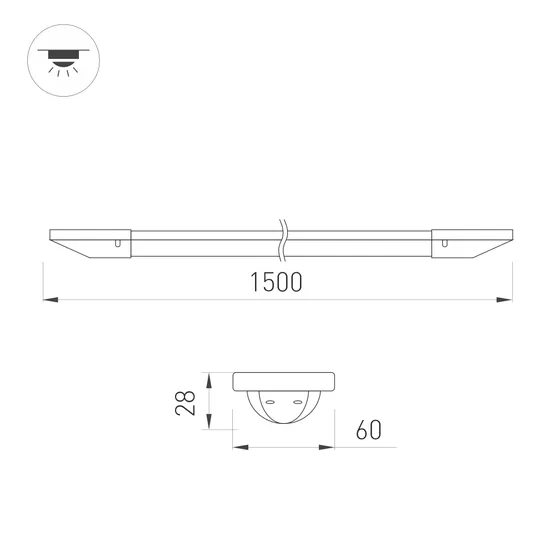 Фото #2 товара Светильник ALT-SIMS-L1500-42W Day4000-MIX (белый, 120 deg, 230V) (Arlight, IP54 Пластик, 3 года)