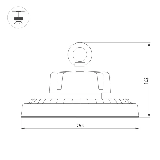 Фото #4 товара Светильник SP-ERCON-R255-100W White5000 (BK, 60 deg, 230V) (Arlight, IP65 Металл, 5 лет)