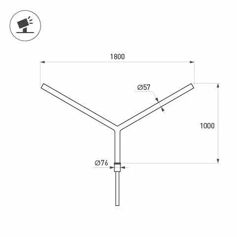 Фото #2 товара Кронштейн OXOR-SY2-1800x76-L1000 BLACK (Arlight, Сталь)
