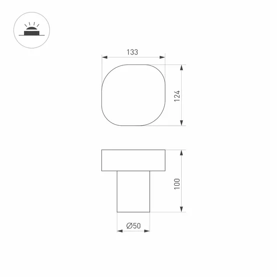 Фото #5 товара Светильник LGD-SWAMP-BOLL-H100-7W Warm3000 (GR, 93 deg, 230V) (Arlight, IP65 Металл, 3 года)