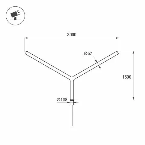 Фото #2 товара Кронштейн OXOR-SY2-3000x108-L1500 BLACK (Arlight, Сталь)