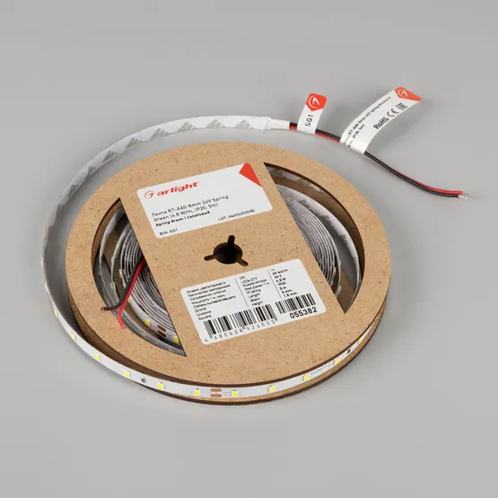 Фото #2 товара Светодиодная лента RT-A60-8mm 24V Spring Green (4.8 W/m, IP20, 5m) (Arlight, -)