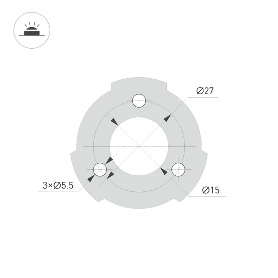 Фото #6 товара Светильник LGD-SWAMP-BOLL-H100-7W Warm3000 (GR, 93 deg, 230V) (Arlight, IP65 Металл, 3 года)