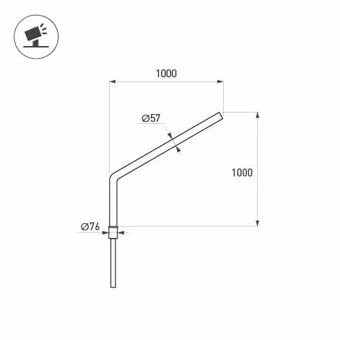 Фото #2 товара Кронштейн OXOR-SG1-1000x76-L1000 BLACK (Arlight, Сталь)