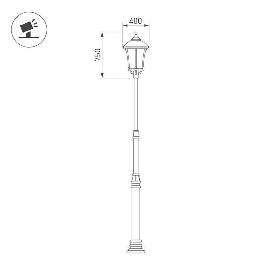 Фото #2 товара Светильник OXOR-GRADUA-O-400x750-35W Day4000 (BK, 120 deg, 230V) IP65 (Arlight, -)