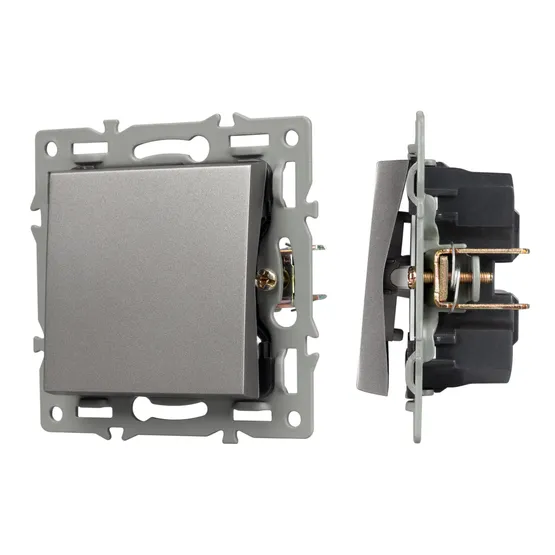 Фото #1 товара Механизм выключателя одноклавишный перекрёстный SWT-MKX1-PL-GR (250V, 16A) (Arlight, -)