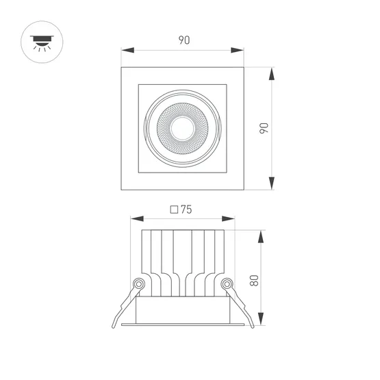 Фото #8 товара Светильник MS-VORTEX-BUILT-S90x90-12W Warm3000 (WH-WH, 40 deg, 230V) (Arlight, IP20 Металл, 5 лет)
